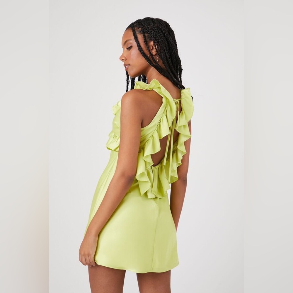 Forever 21 Yellow Green Ruffled Mini Sundress - Picture 3 of 7